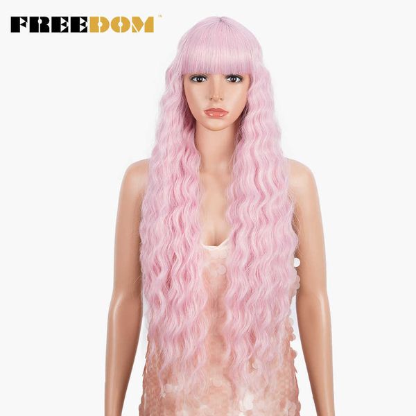 women synthetic wigs for women super long deep wave wig with bangs 32 inch blonde wig perruque black pink cosplay wig 230524, Black;brown
women synthetic wigs for women super long deep wave wig with bangs 32 inch blonde wig perruque black pink cosplay wig 230524, Black;brown