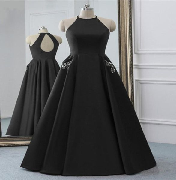 simple black prom dresses evening gowns halter with pockets keyhole back satin crystal ruched pageant formal party dress6593985
simple black prom dresses evening gowns halter with pockets keyhole back satin crystal ruched pageant formal party dress6593985