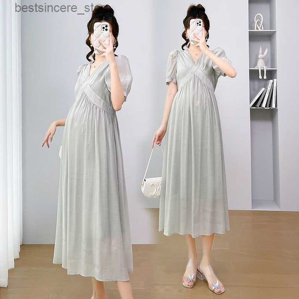 maternity dresses 9688# 2023 summer korean fashion maternity long dress across v neck high waist a line slim loose clothes elegant pregnancy, White
maternity dresses 9688# 2023 summer korean fashion maternity long dress across v neck high waist a line slim loose clothes elegant pregnancy, White