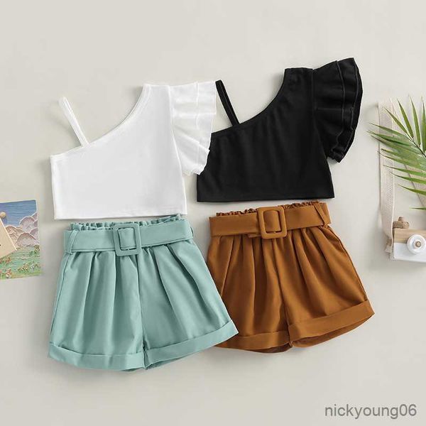 clothing sets girls summer girl clothes kids solid color shoulder and casual shorts suit children, White
clothing sets girls summer girl clothes kids solid color shoulder and casual shorts suit children, White