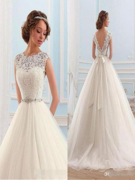 custom made tulle wedding dresses backless cap sleeves bateau neck vintage lace beaded chapel train spring summer bridal wedding g9012014, White
custom made tulle wedding dresses backless cap sleeves bateau neck vintage lace beaded chapel train spring summer bridal wedding g9012014, White