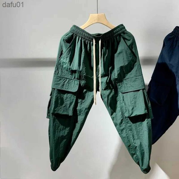 men's pants men clothing summer new 2023 overalls quick dry outdoor baggy casual pants korean bunched foot nine points pants vetements, Black
men's pants men clothing summer new 2023 overalls quick dry outdoor baggy casual pants korean bunched foot nine points pants vetements, Black