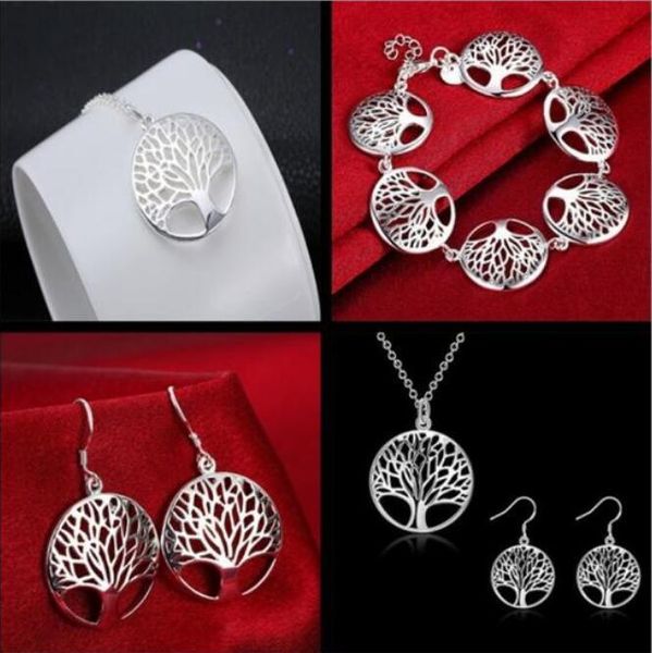 charismatic pendant 925 silver the tree of life bracelet necklace earrings jewellery set, Black
charismatic pendant 925 silver the tree of life bracelet necklace earrings jewellery set, Black
