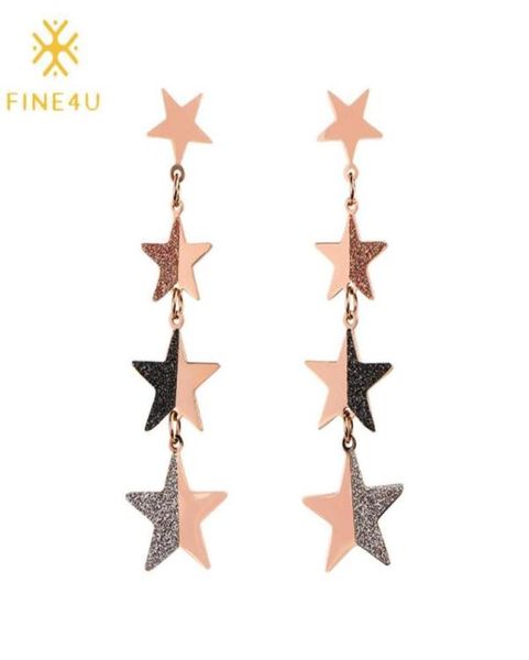 quadruple star heart round coin disc dangle earrings dainty matte drop chandelier6349860, Silver