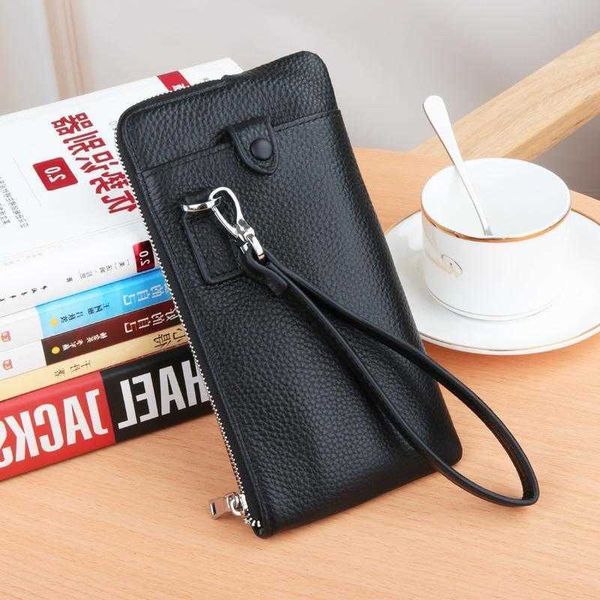 mens wallet long zipper genuine leather soft phone bag summer multi functional trendy clutch, Red;black
mens wallet long zipper genuine leather soft phone bag summer multi functional trendy clutch, Red;black
