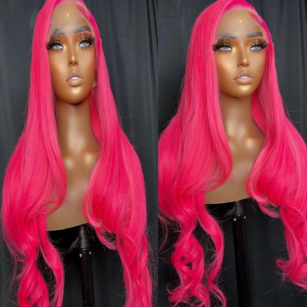 pink colored lace front wig synthetic hair preplucked side part transparent loose body wave lace frontal wig, Black
pink colored lace front wig synthetic hair preplucked side part transparent loose body wave lace frontal wig, Black