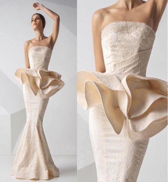 light champagne lace mermaid evening dresses mnm couture shiny beaded rufflels peplum strapless celebrity prom party gown4748201, Black;red
light champagne lace mermaid evening dresses mnm couture shiny beaded rufflels peplum strapless celebrity prom party gown4748201, Black;red