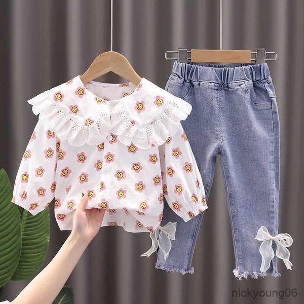 clothing sets girls clothes set children's baby spring and autumn long sleeve cotton edge shirt jeans two-piece, White
clothing sets girls clothes set children's baby spring and autumn long sleeve cotton edge shirt jeans two-piece, White