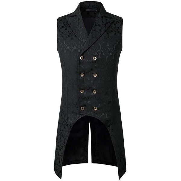 blazers mens black gothic steampunk slim fit vest medieval jacquard double breasted waistcoat male stage prom cosplay costume m3058, White;black
blazers mens black gothic steampunk slim fit vest medieval jacquard double breasted waistcoat male stage prom cosplay costume m3058, White;black