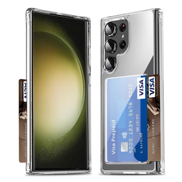 transparent card slot phone cases for samsung s23 s22 s21 s20 plus ultra s10 hybrid acrylic tpu crystal clear shockproof cellphone case back
transparent card slot phone cases for samsung s23 s22 s21 s20 plus ultra s10 hybrid acrylic tpu crystal clear shockproof cellphone case back