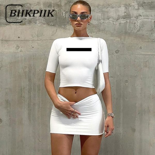 dress biikpiik 2022 classic two piece sets summer women casual lounge wear skinny short sleeved tshirt + skirt matching set streetwear, White
dress biikpiik 2022 classic two piece sets summer women casual lounge wear skinny short sleeved tshirt + skirt matching set streetwear, White