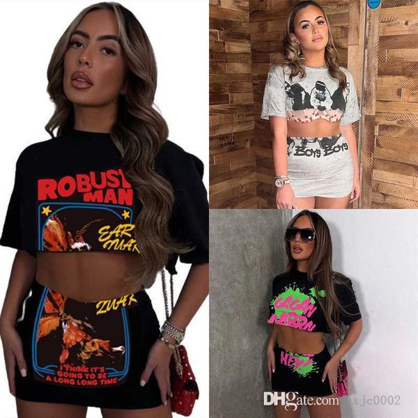 designer womens summer tracksuits two pieces set trendy letter printed exposed navel short vest high waist slim skirt suit, Gray
designer womens summer tracksuits two pieces set trendy letter printed exposed navel short vest high waist slim skirt suit, Gray