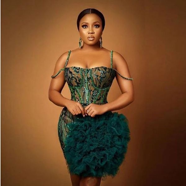 hunter green short prom dresses sparkly squins sheath mini ruffle evening cocktail gowns aso ebi african dubai, Black
hunter green short prom dresses sparkly squins sheath mini ruffle evening cocktail gowns aso ebi african dubai, Black