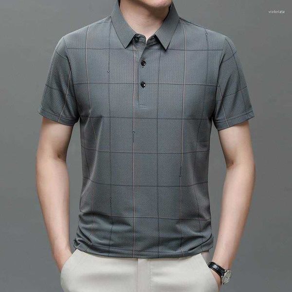 men's polos fashion polo shirt for men plaid short sleeve luxury style male casual korean soft cool clothes, White;black
men's polos fashion polo shirt for men plaid short sleeve luxury style male casual korean soft cool clothes, White;black