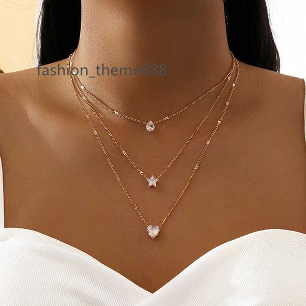 fashion multi - layered pentagram love drop pendant retro collarbone chain necklace, Silver
fashion multi - layered pentagram love drop pendant retro collarbone chain necklace, Silver
