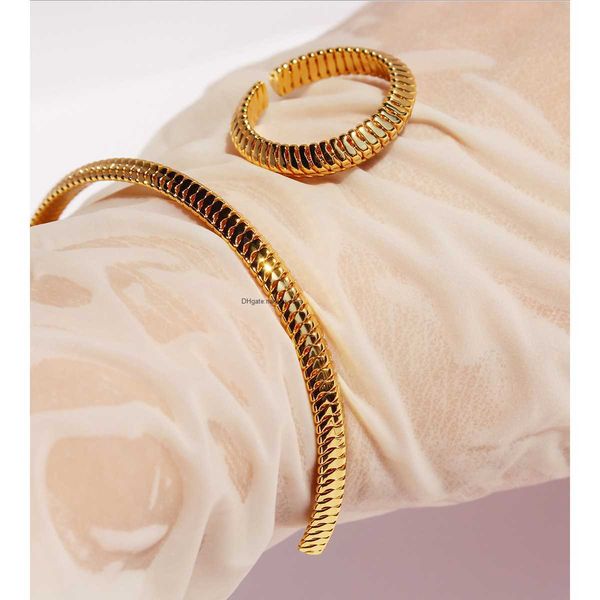 designer luxury belgary brand copper plated true popular fashion gold open snake bone bracelet ring set premium 245, Black
designer luxury belgary brand copper plated true popular fashion gold open snake bone bracelet ring set premium 245, Black