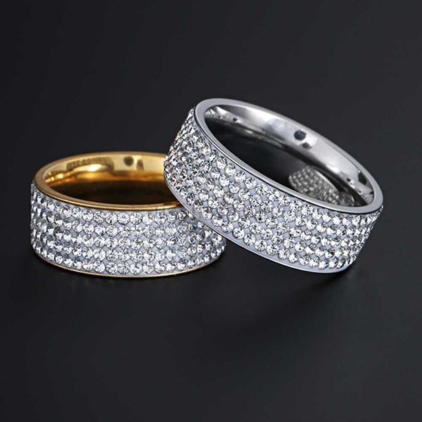 band rings modyle gold color stainless steel ring for women 5 row clear crystal jewelry fashion cubic zirconia engagement wedding rings j230, Silver
band rings modyle gold color stainless steel ring for women 5 row clear crystal jewelry fashion cubic zirconia engagement wedding rings j230, Silver