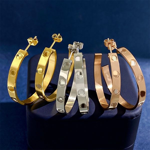 Luxury Fashion Designer Titanium Steel 18K Rose Gold Women's Earrings Exquisite Simple Versatile Trendy Earrings Jewelry Gift with Box
Luxury Fashion Designer Titanium Steel 18K Rose Gold Women's Earrings Exquisite Simple Versatile Trendy Earrings Jewelry Gift with Box