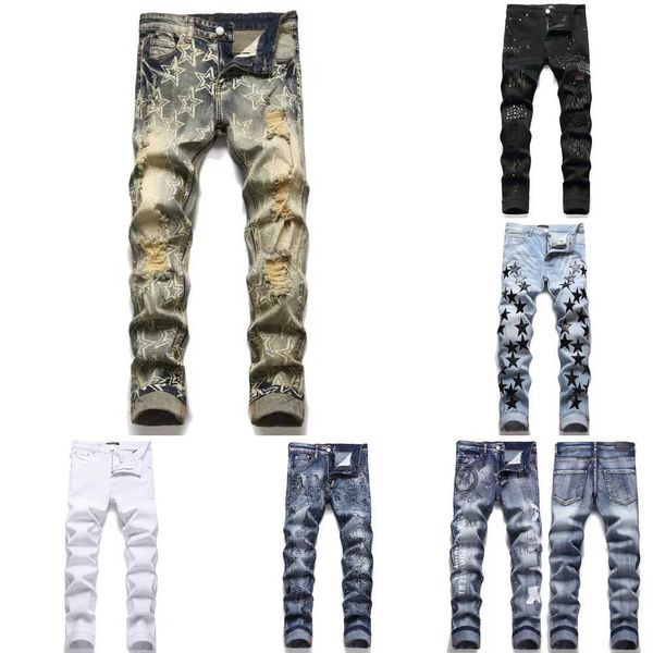 New Trends Classical Designer Pruple Jeans Fashion Mens Amris Jeans Elastic For Embroidery Ripped Patch Hole Denim Straight Slim Stonewashed Pants Skinny, 08
New Trends Classical Designer Pruple Jeans Fashion Mens Amris Jeans Elastic For Embroidery Ripped Patch Hole Denim Straight Slim Stonewashed Pants Skinny, 08