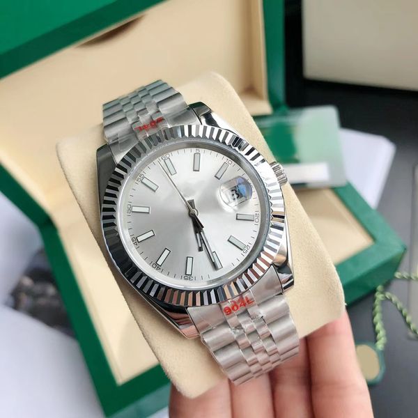 Luxury mens watch 41MM womens 36MM sliver dial all stainless steel strap designer womens watch sapphire automatic movement mechanical Montre de Luxe watches DHgate