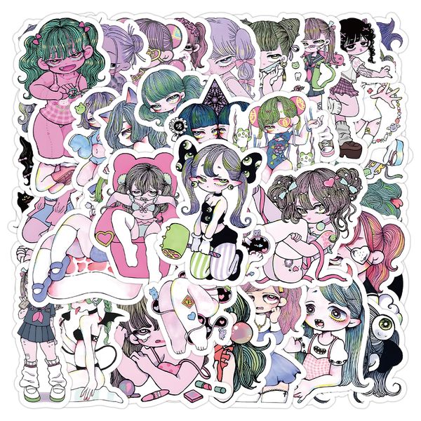 

52pcs the Temptation of Girls cartoon graffiti Waterproof PVC Stickers Pack For Fridge Car Suitcase Laptop Notebook Cup Phone Desk Bicycle Skateboard case.