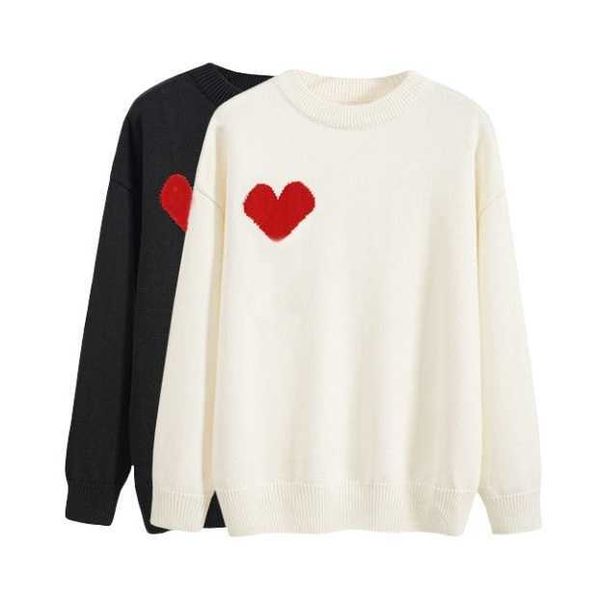 

Women's Sweaters Designer Sweater Love Heart A Cardigans For Women Lover Cardigan Round Neck High Collar Mens Fashion White Black Long Sleeve Clothing Pullover