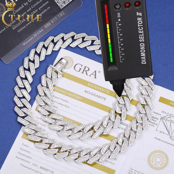 Pass Tester 14Mm Baguette Moissanite Cuban Link Chain Sterling Sier VVS Mossanite Diamond Iced Out Mens Necklace
Pass Tester 14Mm Baguette Moissanite Cuban Link Chain Sterling Sier VVS Mossanite Diamond Iced Out Mens Necklace