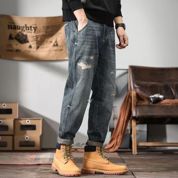 American classic retro casual jeans men loose straight tube fashion pants autumn stone wash simple pants 5, Darkcyan
American classic retro casual jeans men loose straight tube fashion pants autumn stone wash simple pants 5, Darkcyan