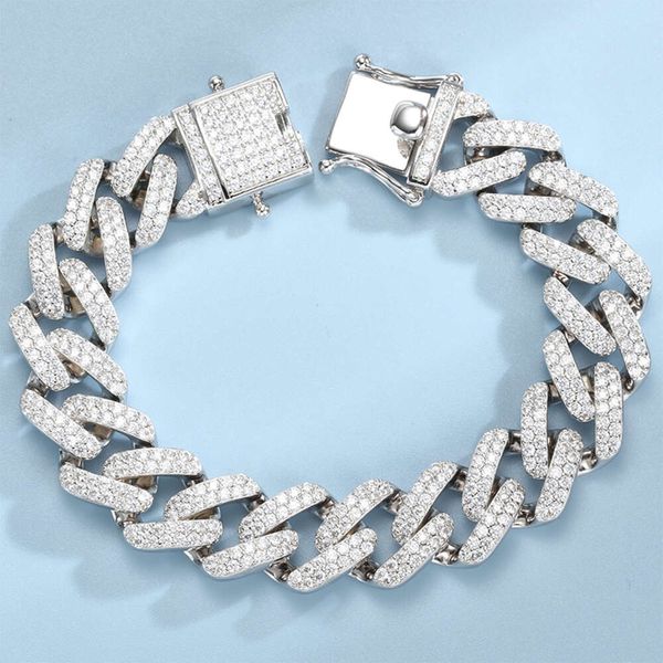 Hot Selling 14Mm Cuban Link Iced Out Miami Gold Plated Hip Hop Full Moissanite Prong Diamond Bracelet For Men Women
Hot Selling 14Mm Cuban Link Iced Out Miami Gold Plated Hip Hop Full Moissanite Prong Diamond Bracelet For Men Women