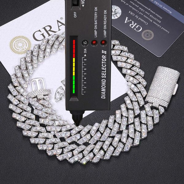 Cubana Hip Hop Jewelry Bling 20Mm Sterling Sier 1 Row VVS Moissanite Diamond Iced Out Miami Cuban Link Chain Necklace
Cubana Hip Hop Jewelry Bling 20Mm Sterling Sier 1 Row VVS Moissanite Diamond Iced Out Miami Cuban Link Chain Necklace