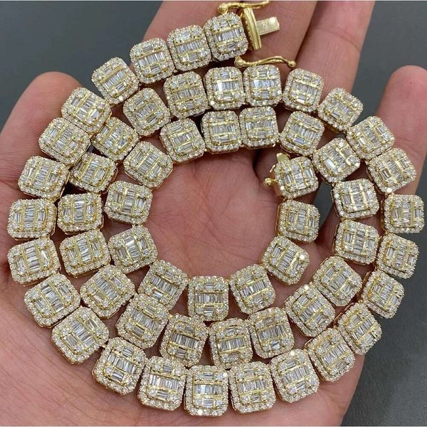 Fully Iced Out Cut VVS Moissanite Diamond Cluster Tennis Chain Sier Round Baguette Rectangle Link Necklace
Fully Iced Out Cut VVS Moissanite Diamond Cluster Tennis Chain Sier Round Baguette Rectangle Link Necklace