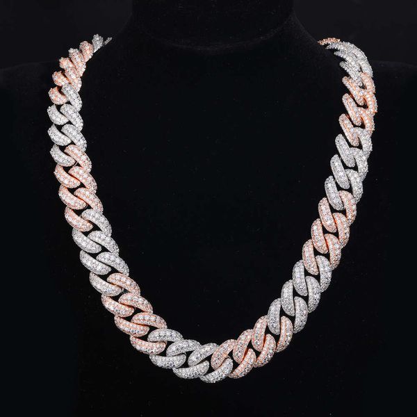 Custom Color 2 Tones 18Mm Sterling Sier 3 Row VVS Moissanite Diamond Iced Out Bubble Cuban Link Chain Necklace
Custom Color 2 Tones 18Mm Sterling Sier 3 Row VVS Moissanite Diamond Iced Out Bubble Cuban Link Chain Necklace