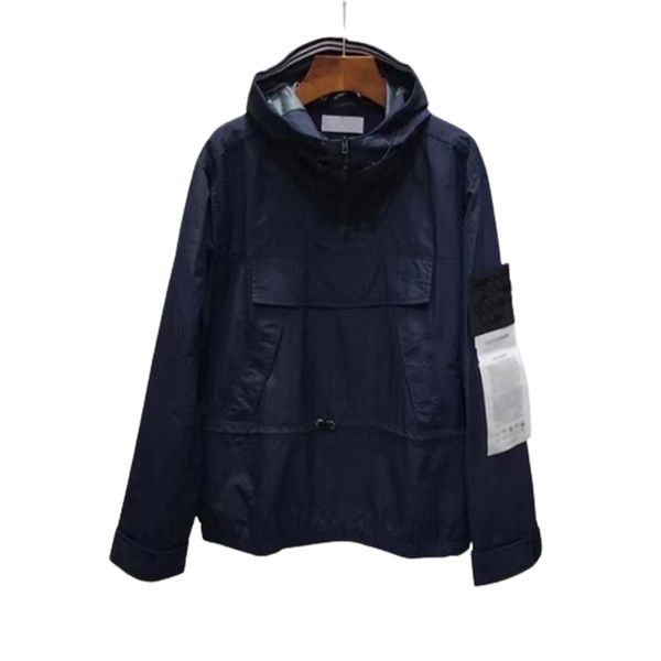 

Flying Jacket New Mens Jacket Armband Hooded Street Style Topstoney Windbreaker Couple Outdoor Multi Pocket Spring And Autumn Trend Hooded Mens Sweaters Jacket, Blue