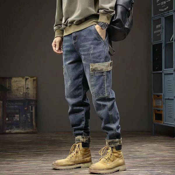 American classic retro jeans men loose straight leg fashion pants men autumn stone wash simple casual pants 21, Darkcyan
American classic retro jeans men loose straight leg fashion pants men autumn stone wash simple casual pants 21, Darkcyan