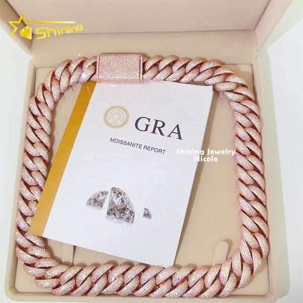 High Quality New Fashion Thick Heavy Iced Out 5 Rows 20Mm Moissanite Jewelry Necklace Sier Rose Gold Cuban Link Chain
High Quality New Fashion Thick Heavy Iced Out 5 Rows 20Mm Moissanite Jewelry Necklace Sier Rose Gold Cuban Link Chain