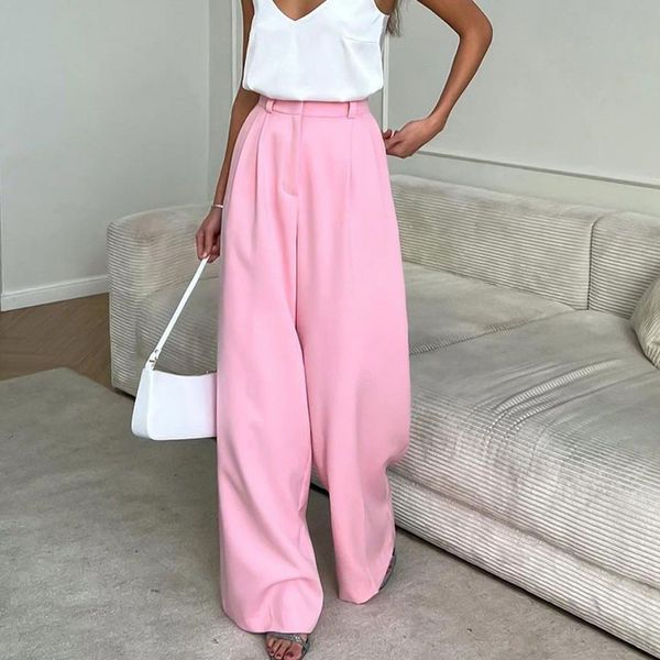 2023 French pink casual mopping pants women's all-match drape slimming wide-leg suit pants high-waist trousers, Red
2023 French pink casual mopping pants women's all-match drape slimming wide-leg suit pants high-waist trousers, Red