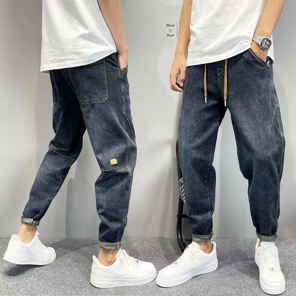 Vintage jeans men's baggy Haren pants made old ground white everything with turnip pants nine minute foot pants 11, Darkcyan
Vintage jeans men's baggy Haren pants made old ground white everything with turnip pants nine minute foot pants 11, Darkcyan