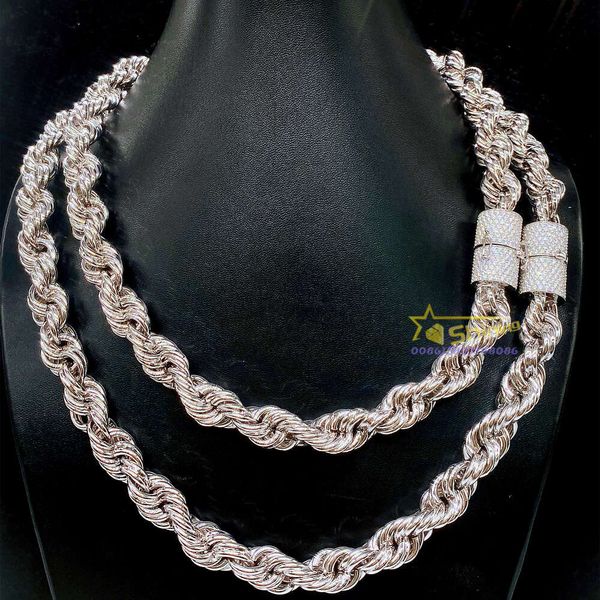 Rapper Jewelry 12Mm Wide Bulk Size Necklace Real Sier Iced Out Diamond Clasp Moissanite Rope Chain
Rapper Jewelry 12Mm Wide Bulk Size Necklace Real Sier Iced Out Diamond Clasp Moissanite Rope Chain