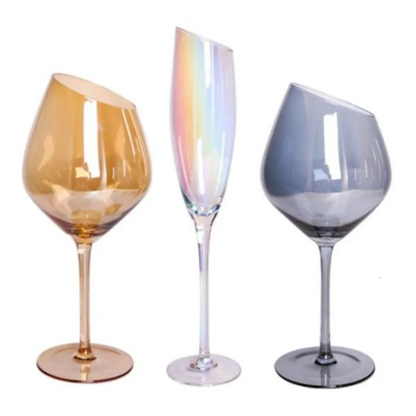 Glasses Distinguished Art 200600ml Oblique Cut Goblet Family Bar Rainbow Color Smoky Gray Amber Red Wine Cup Champagne Drinkware 231205
Glasses Distinguished Art 200600ml Oblique Cut Goblet Family Bar Rainbow Color Smoky Gray Amber Red Wine Cup Champagne Drinkware 231205