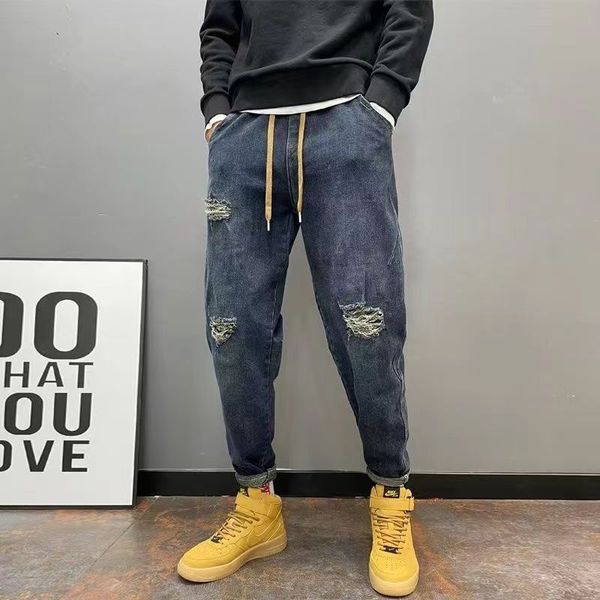 Hipster hole mat beggar jeans men spring and fall new casual small feet long pants Harlan Daddy pants 32, Darkcyan
Hipster hole mat beggar jeans men spring and fall new casual small feet long pants Harlan Daddy pants 32, Darkcyan