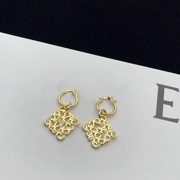 

2023 Hollow out earrings, women's luxury designer jewelry, gold letter necklace, men's classic brand set, dress decoration 18k gold 03