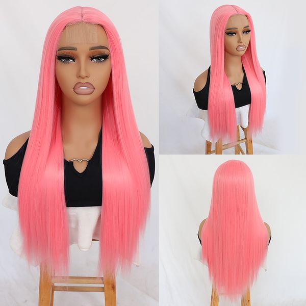 Long Straight Hair Soft Pink Lace Frontal Wigs Natural Hairline Heat Resistant Fiber Glueless Synthetic Lace Front Wigs for Fashion Women Party Vacation 22 inches
Long Straight Hair Soft Pink Lace Frontal Wigs Natural Hairline Heat Resistant Fiber Glueless Synthetic Lace Front Wigs for Fashion Women Party Vacation 22 inches