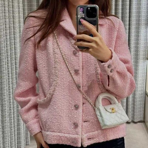 

Jackets Women's Nanyou Xiaoxiangfeng Woolen Coat Autumn and Winter Rich Family Thousand Gold Pink Sequin Heavy Industry Short 1OLR, Pinkish gray