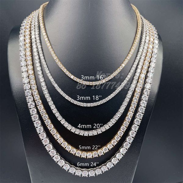 S With Good Quality Factory Price Hip Hop Jewelry Icedout Chain Vvs Moissanite Tennis Chain