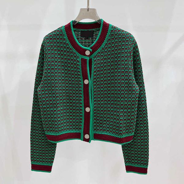 Knits Women' French high-end early autumn product with contrasting colors small fragrant style round neck long sleeved knit lazy style gentle temperament cardigan, Orange-red
Knits Women' French high-end early autumn product with contrasting colors small fragrant style round neck long sleeved knit lazy style gentle temperament cardigan, Orange-red