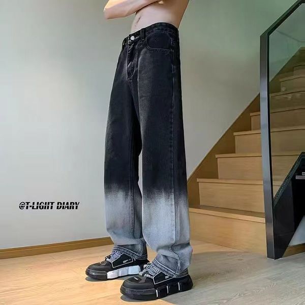 American and American fried street pants design sense advanced vintage gradient purple jeans High street men straight pants 48, Darkcyan
American and American fried street pants design sense advanced vintage gradient purple jeans High street men straight pants 48, Darkcyan