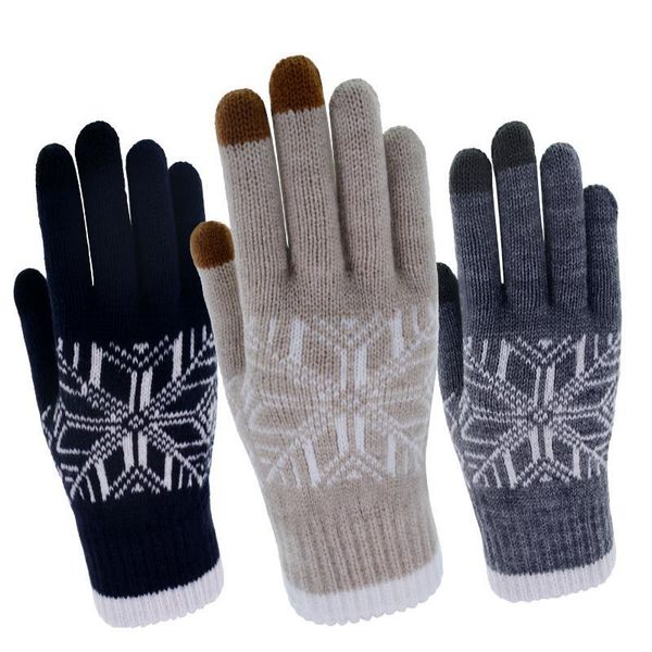 Winter gloves, snowflake split finger touch screen gloves, knitted warm outdoor cycling warm gloves
Winter gloves, snowflake split finger touch screen gloves, knitted warm outdoor cycling warm gloves