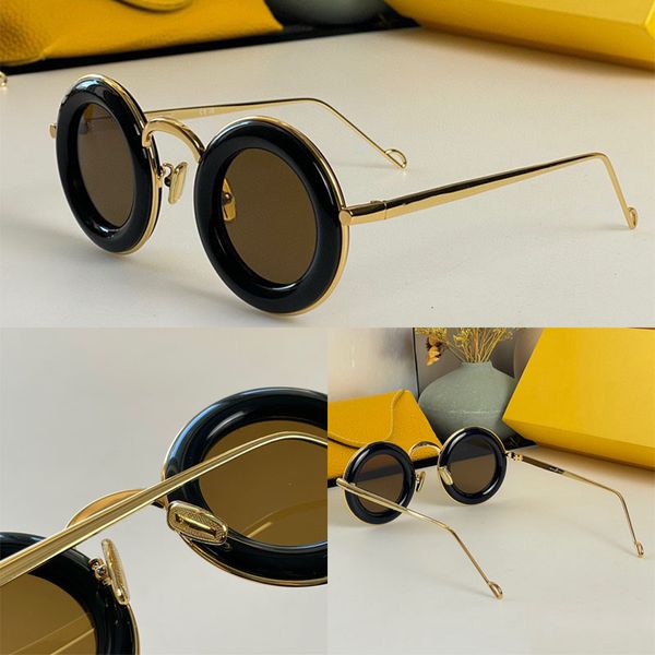 

Leisure men s and women s designer high-quality curved metal frame sunglasses gold metal legs 40094U cute multi-color round frame Gafas de sol beach parties vacations