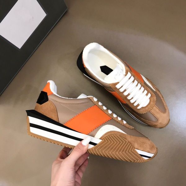Top Brand Men's James Sneaker Shoes Side Stripe Trainer Suede & Nylon Calfskin Skateboard Walking Chunky Rubber Sole Comfort Footwaer Man Tom Fords Shoe EU38-46
Top Brand Men's James Sneaker Shoes Side Stripe Trainer Suede & Nylon Calfskin Skateboard Walking Chunky Rubber Sole Comfort Footwaer Man Tom Fords Shoe EU38-46