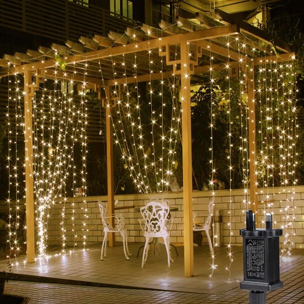 Outdoo Solar Curtain Lights Garden Light Fairy Lights LED Lights Christmas Wedding Party Room Camping Decorations String Lights